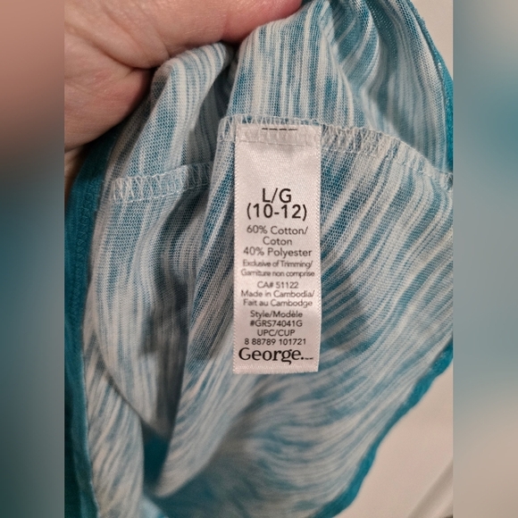 Girls Ombre Aqua Blue White Spagetti Straps Dress Size 10 L 12 - Picture 5 of 5